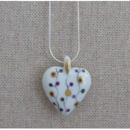 Collier cœur porcelaine Brindilles d'Or