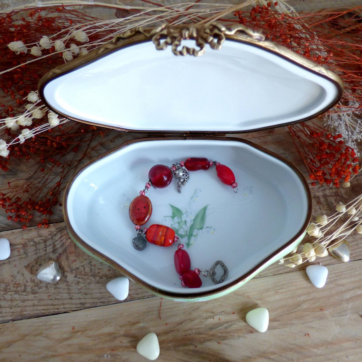 Limoges porcelain jewel box for lily of the valley wedding gift