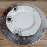 Assiette plate porcelaine de france - Service de table pissenlit et or