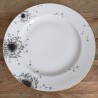 Assiette de table en porcelaine de limoges décor pissenlit soufflé et or