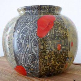Ball vase porcelain France Jungle decoration - Hand-painted