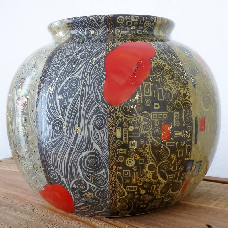 vase boule porcelaine décor Or Inspiration Klimt