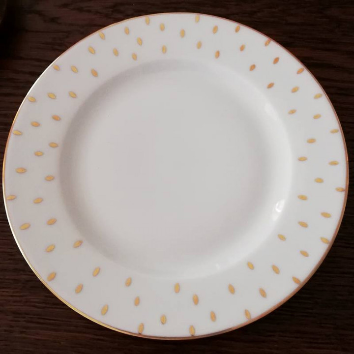 Assiette dessert porcelaine Made in France - Service de table Or