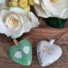 Porcelain heart necklace - Lily of the valley - Wedding gift anniversary