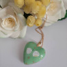 Porcelain heart necklace - Lily of the valley - Wedding gift anniversary