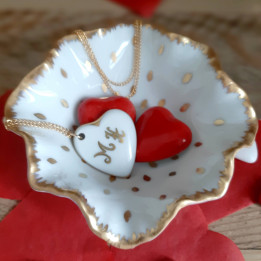 Coupelle porcelaine made in France décor feuilles or
