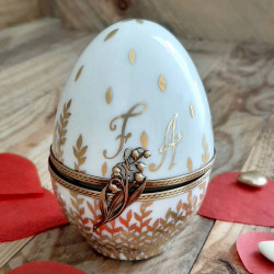 French Egg porcelain box - gold decoration