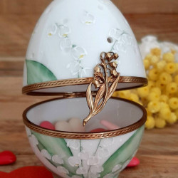 Porcelain egg box decorated with Lily of the Valley - 13 years of marriage