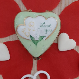 Boite cœur porcelaine - écrin alliances de mariage
