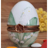 Porcelain egg box decorated with lily of the valley personalized gift