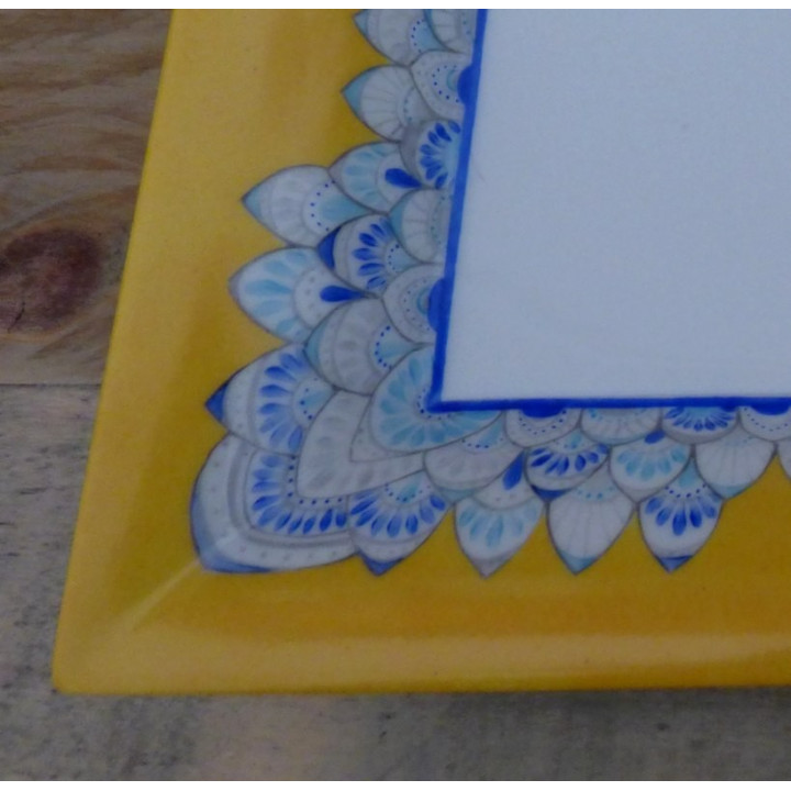 Porcelain tray France Inspiration Orient Blue and Yellow