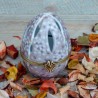 œuf porcelaine diffuseur de parfum beige et or