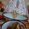 Boite porcelaine oeuf  beige  or Noces de porcelaine diffuseur parfum