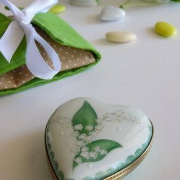 Boite cœur porcelaine muguet