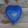 Boite à bijoux coeur porcelaine Décor vague bleu et or Seigahia