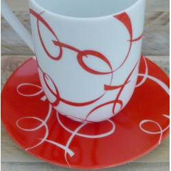 mug porcelaine France rouge passion
