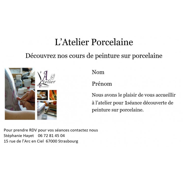Cours de peinture sur porcelaine découverte