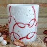 photophore porcelaine rouge et or anniversaire de mariage