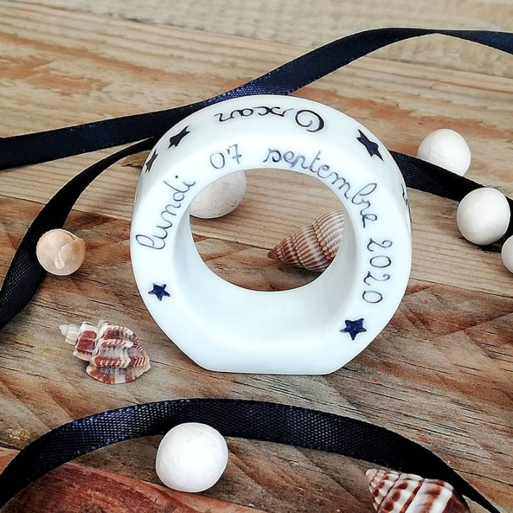 Alphabet lettre porcelaine limoges - cadeau naissance personnalisé