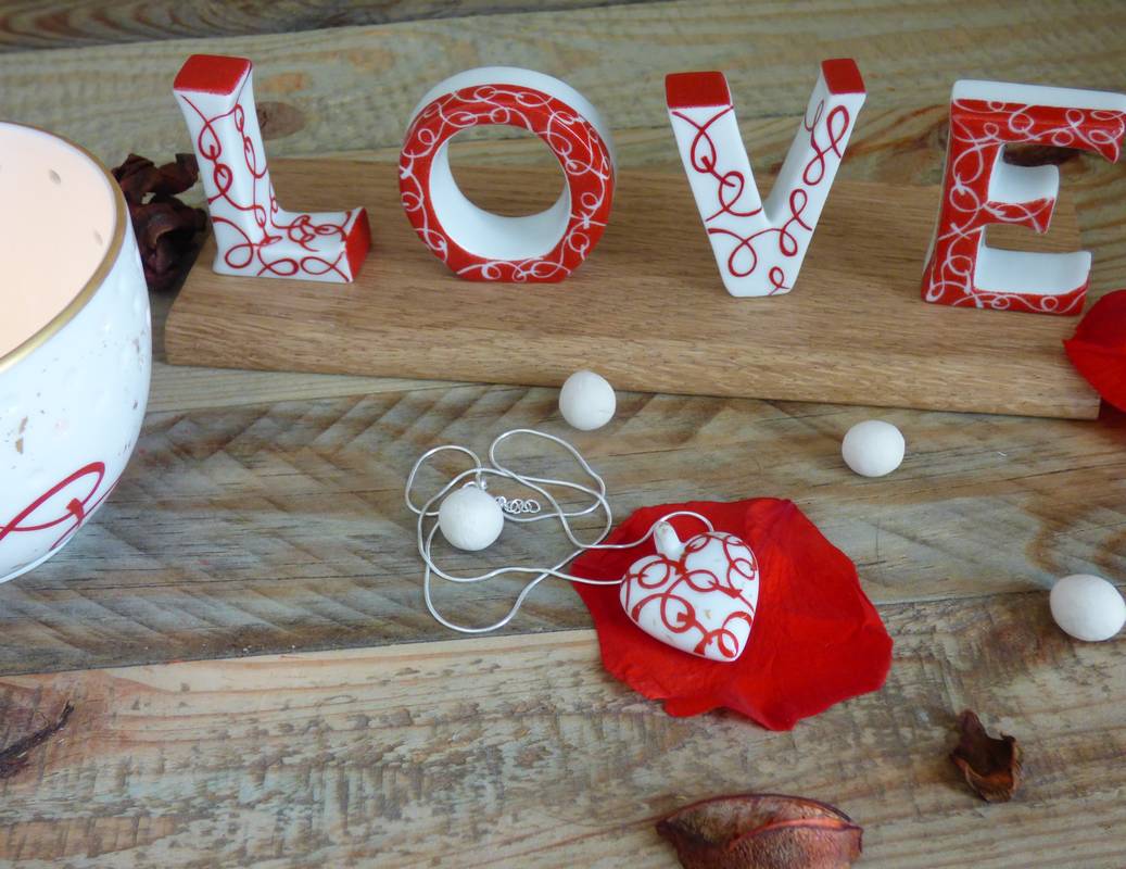 Atelier Porcelaine colection rouge passion 20 ans de mariage