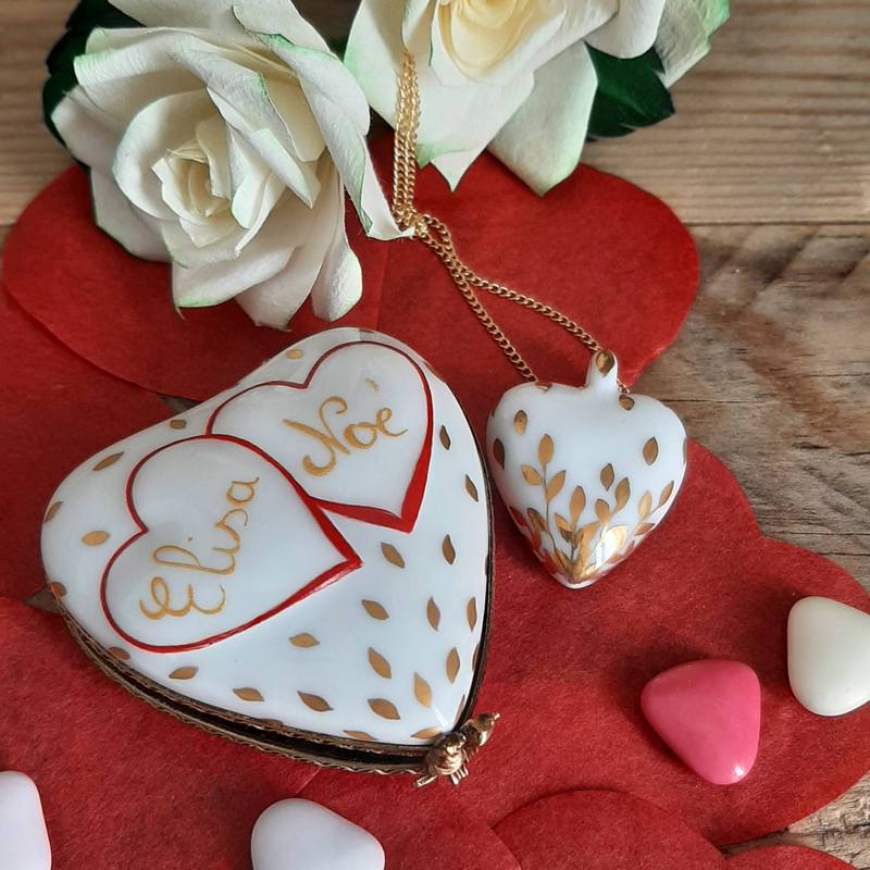 heart porcelain box for wedding ring