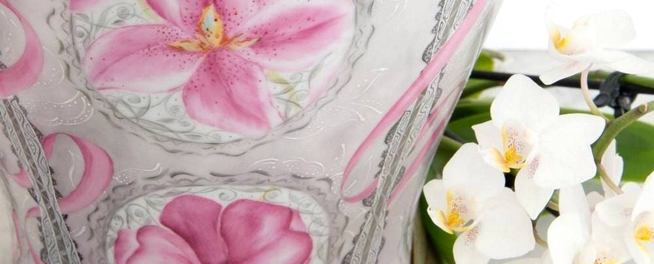 vase porcelaine Orchidees -made in France