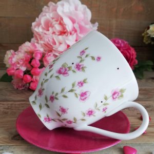 tasse thé porcelaine décor liberty rose