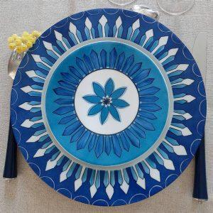 service de table porcelaine de france décor bleu Saphir