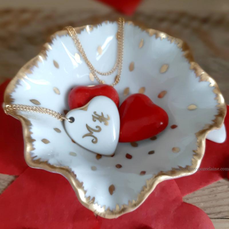 coupelle porcelaine décor or fin cadeau invité mariage