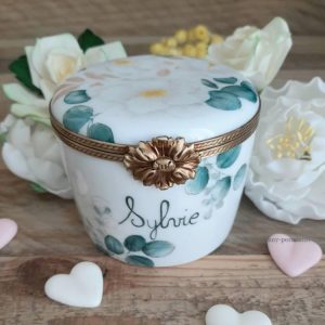 Boite porcelaine anniversaire de mariage boite à bougie porcelaine cadeau noces de porcelaine